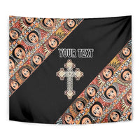 Personalized Ethiopian Orthodox Church Angel Tapestry Black Color