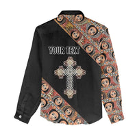 Personalized Ethiopian Orthodox Church Angel Women Casual Shirt Black Color
