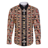 Personalized Ethiopian Tewahedo Angel Orthodox Family Matching Puletasi and Hawaiian Shirt Black Color