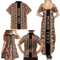 Personalized Ethiopian Tewahedo Angel Orthodox Family Matching Summer Maxi Dress and Hawaiian Shirt Black Color