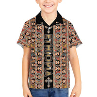 Personalized Ethiopian Tewahedo Angel Orthodox Family Matching Summer Maxi Dress and Hawaiian Shirt Black Color