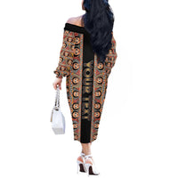 Personalized Ethiopian Tewahedo Angel Orthodox Off The Shoulder Long Sleeve Dress Black Color