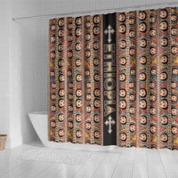 Ethiopian Tewahedo Angel Orthodox Shower Curtain Black Color