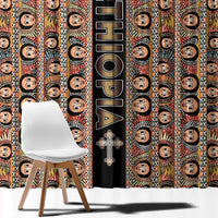 Ethiopian Tewahedo Angel Orthodox Window Curtain Black Color
