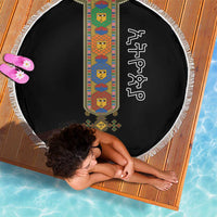 Ethiopia Saba Kemis Beach Blanket Habesha Style Black Color