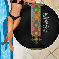 Ethiopia Saba Kemis Beach Blanket Habesha Style Black Color