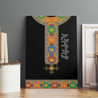 Ethiopia Saba Kemis Canvas Wall Art Habesha Style Black Color