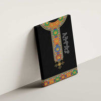 Ethiopia Saba Kemis Canvas Wall Art Habesha Style Black Color