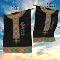 Ethiopia Saba Kemis Garden Flag Habesha Style Black Color