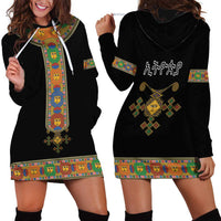 Ethiopia Saba Kemis Hoodie Dress Habesha Style Black Color