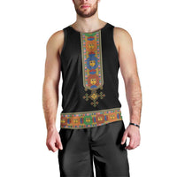 Ethiopia Saba Kemis Men Tank Top Habesha Style Black Color