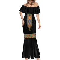 Ethiopia Saba Kemis Mermaid Dress Habesha Style Black Color