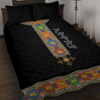 Ethiopia Saba Kemis Quilt Bed Set Habesha Style Black Color