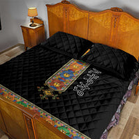 Ethiopia Saba Kemis Quilt Bed Set Habesha Style Black Color
