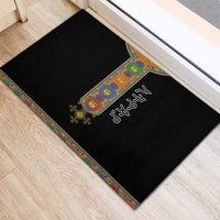 Ethiopia Saba Kemis Rubber Doormat Habesha Style Black Color