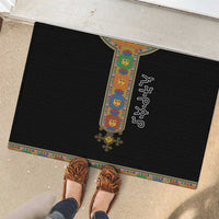 Ethiopia Saba Kemis Rubber Doormat Habesha Style Black Color