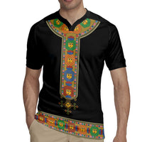 Ethiopia Saba Kemis Rugby Jersey Habesha Style Black Color