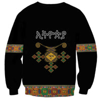 Ethiopia Saba Kemis Sweatshirt Habesha Style Black Color