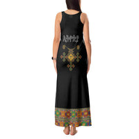 Ethiopia Saba Kemis Tank Maxi Dress Habesha Style Black Color