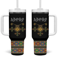 Ethiopia Saba Kemis Tumbler With Handle Habesha Style Black Color