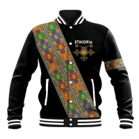 Ethiopia Saba Kemis Baseball Jacket Sash Style Black Color