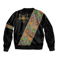 Ethiopia Saba Kemis Bomber Jacket Sash Style Black Color