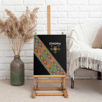 Ethiopia Saba Kemis Canvas Wall Art Sash Style Black Color