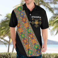 Ethiopia Saba Kemis Hawaiian Shirt Sash Style Black Color