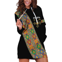 Ethiopia Saba Kemis Hoodie Dress Sash Style Black Color