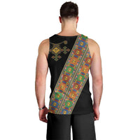 Ethiopia Saba Kemis Men Tank Top Sash Style Black Color
