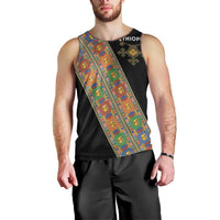 Ethiopia Saba Kemis Men Tank Top Sash Style Black Color