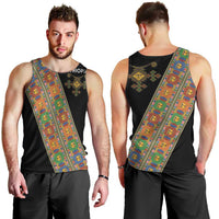 Ethiopia Saba Kemis Men Tank Top Sash Style Black Color