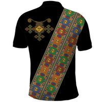 Ethiopia Saba Kemis Polo Shirt Sash Style Black Color