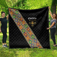 Ethiopia Saba Kemis Quilt Sash Style Black Color