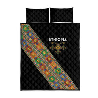 Ethiopia Saba Kemis Quilt Bed Set Sash Style Black Color