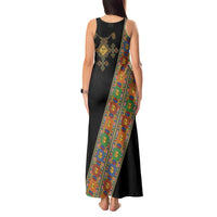Ethiopia Saba Kemis Tank Maxi Dress Sash Style Black Color