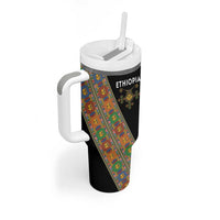 Ethiopia Saba Kemis Tumbler With Handle Sash Style Black Color