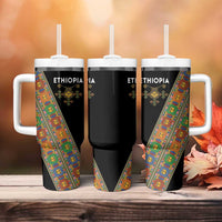 Ethiopia Saba Kemis Tumbler With Handle Sash Style Black Color