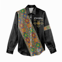 Ethiopia Saba Kemis Women Casual Shirt Sash Style Black Color