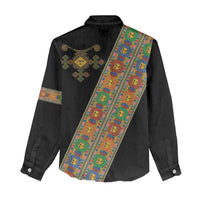 Ethiopia Saba Kemis Women Casual Shirt Sash Style Black Color