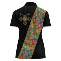 Ethiopia Saba Kemis Women Polo Shirt Sash Style Black Color