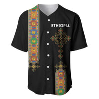 Ethiopia Saba Kemis Baseball Jersey Ethiopian Cross Lion Of Judah Black Color
