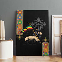 Ethiopia Saba Kemis Canvas Wall Art Ethiopian Cross Lion Of Judah Black Color