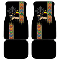 Ethiopia Saba Kemis Car Mats Ethiopian Cross Lion Of Judah Black Color