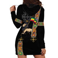 Ethiopia Saba Kemis Hoodie Dress Ethiopian Cross Lion Of Judah Black Color