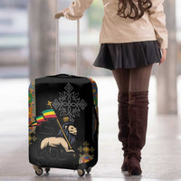 Ethiopia Saba Kemis Luggage Cover Ethiopian Cross Lion Of Judah Black Color