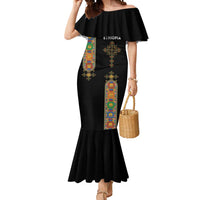 Ethiopia Saba Kemis Mermaid Dress Ethiopian Cross Lion Of Judah Black Color