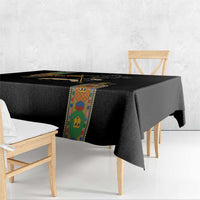 Ethiopia Saba Kemis Tablecloth Ethiopian Cross Lion Of Judah Black Color