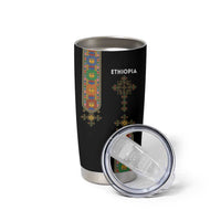 Ethiopia Saba Kemis Tumbler Cup Ethiopian Cross Lion Of Judah Black Color