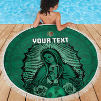 Custom Mexico Guadalupe Football Beach Blanket Viva Mexico